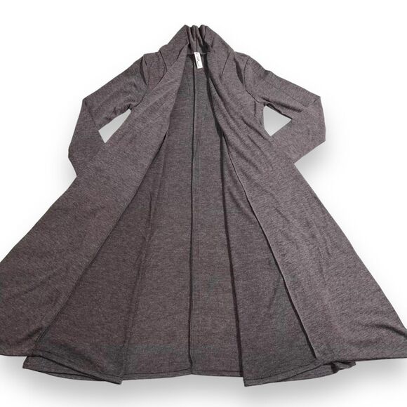 Bee Uniq Womens Cardigan Sweater Knee Length Open Front Hacci Duster Gray Small - Picture 2 of 11